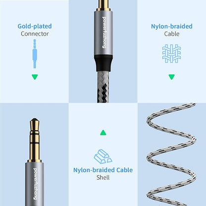 Aux Cable, 3.5 mm Male to Male Braided Auxiliary Cord Compatible - Image 7