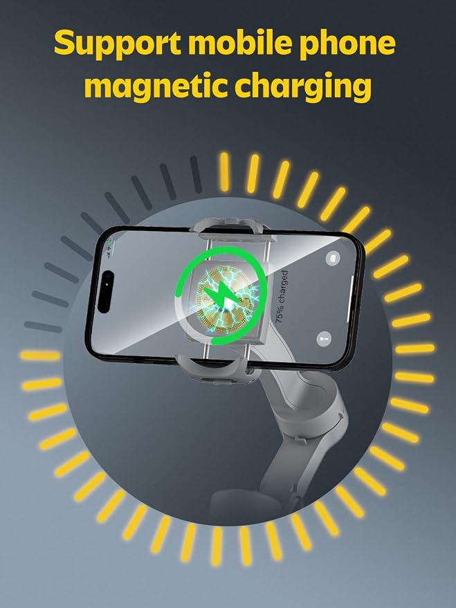 Professional Gimbal Stabilizer for Smartphone w/Wireless Charging OLED Display - Image 6
