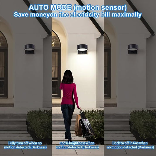 Motion Sensor Outdoor Lights, Aluminum Outdoor Wall Sconce, LED Porch Lights - Image 2