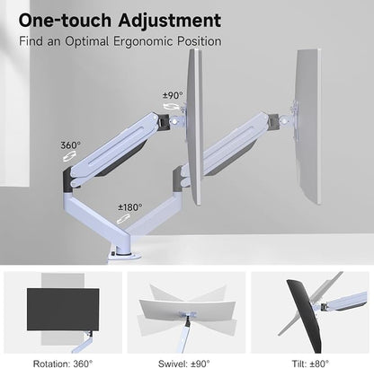 Suptek Monitor Mount Gas Spring Monitor Arm Desk Mount Fully Adjustable Fits - Image 3