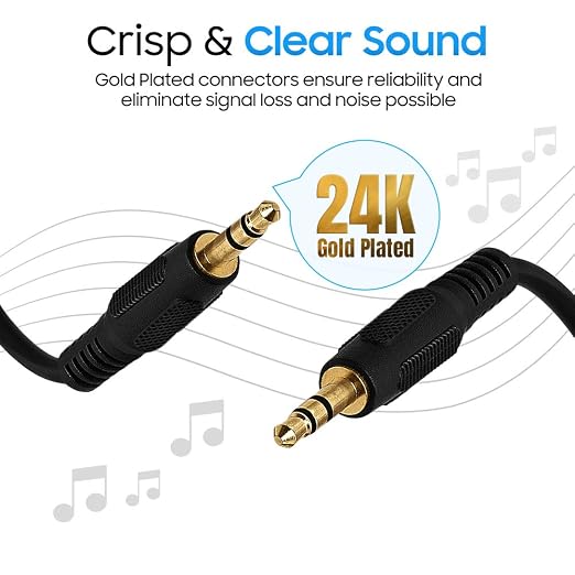 Cmple - 3.5mm Aux Audio Cable Stereo 100 ft AUX Cable Male to Male Speaker - Image 3