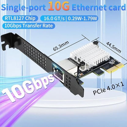 IO CREST Single Port 10 Gigabit Ethernet PCI-e x1 Network Card RTL8127 Chipset - Image 5