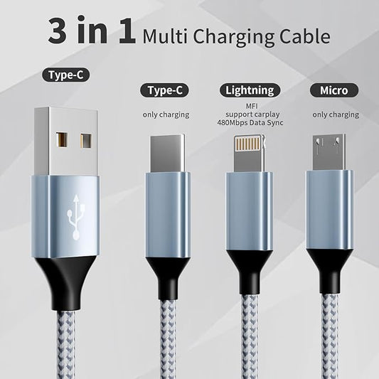 Multi Charging Cable, 3 in 1 Charging Cable - Image 2