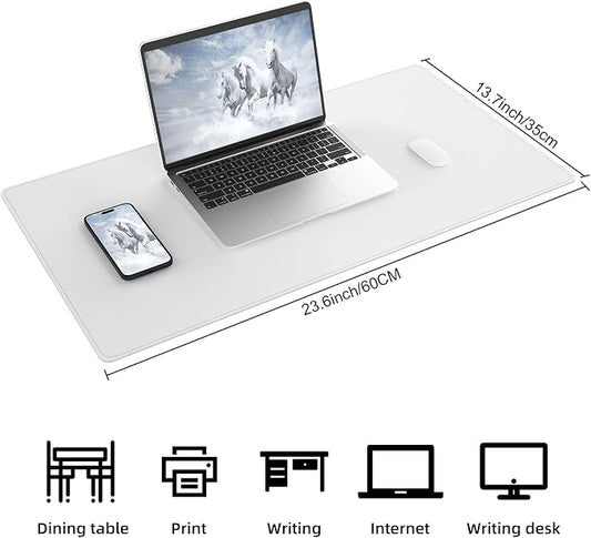 AFIING Dual-Sided Desk Pad, Natural Cork & PU Leather Mouse pad - Image 2