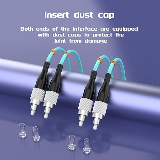 FC/UPC-FC/UPC Fiber Patch Cable OM3 2.5Meter/8ft 10GB Multimode Jumper Duplex - Image 6