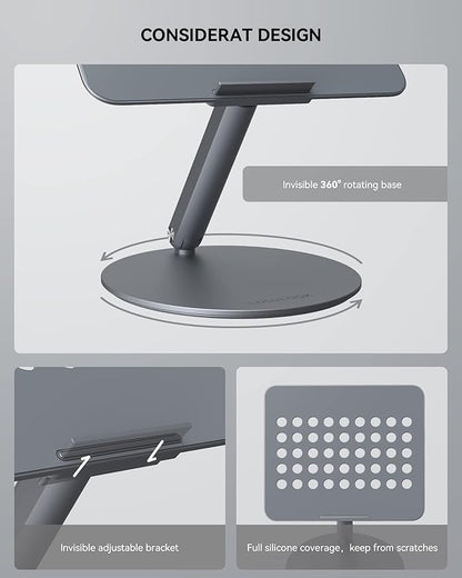 LULULOOK Laptop Stand for Desk 2025, 360 Rotating Adjustable Laptop Riser - Image 5