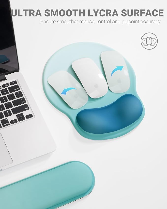 Ergonomic Mouse Pad Wrist Support Set, Memory Foam Keyboard Wrist Rest Set - Image 3