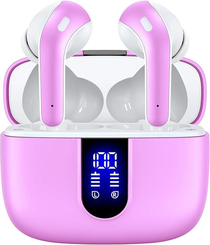 TAGRY Bluetooth Headphones True Wireless Earbuds 60H Playback LED Power Display by TAGRY