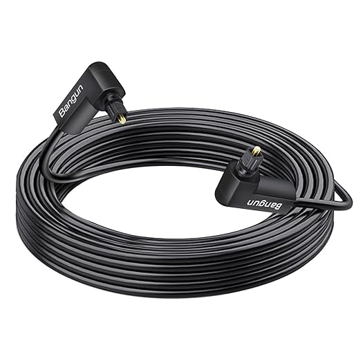 Double 90 Degree Optical Audio Cable - 40ft by Bangun