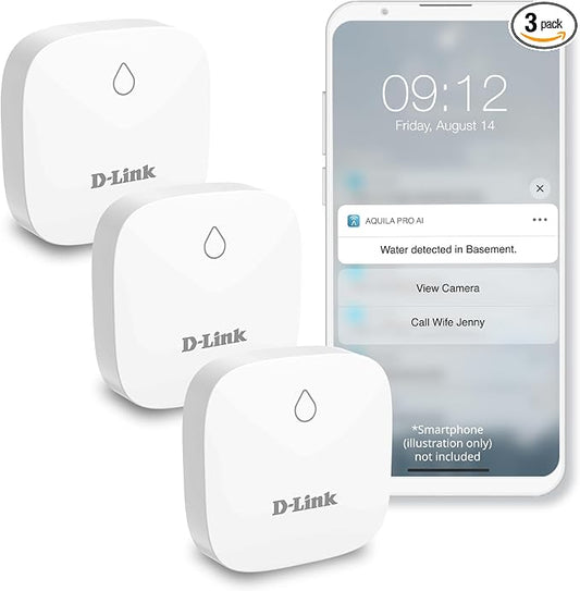 D-Link Add-on Remote Battery-Powered Water Leak Sensing Pod, Long-Range by D-Link