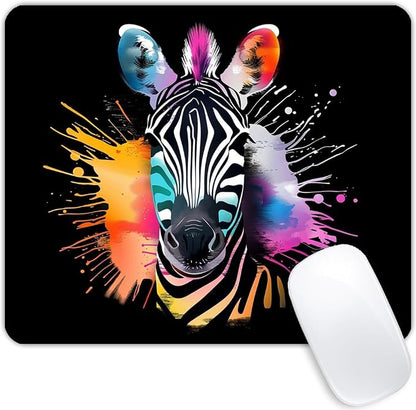 Square Mouse Pad Colorful Zebra-1, Gaming Mouse Pads by Goodsprout