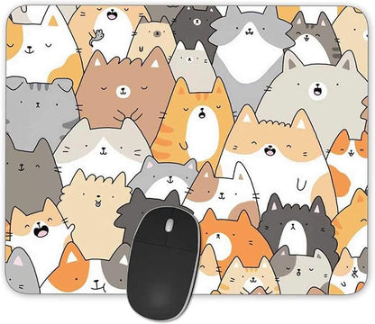 Gaming Mouse Pad，Cartoon Animal Portraits Rectangle Mouse Pad Size by Qien+BaiSei