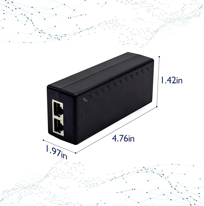 Gigabit PoE+ Injector Adapter - 30W 48V Power Over Ethernet Plus - - Image 7