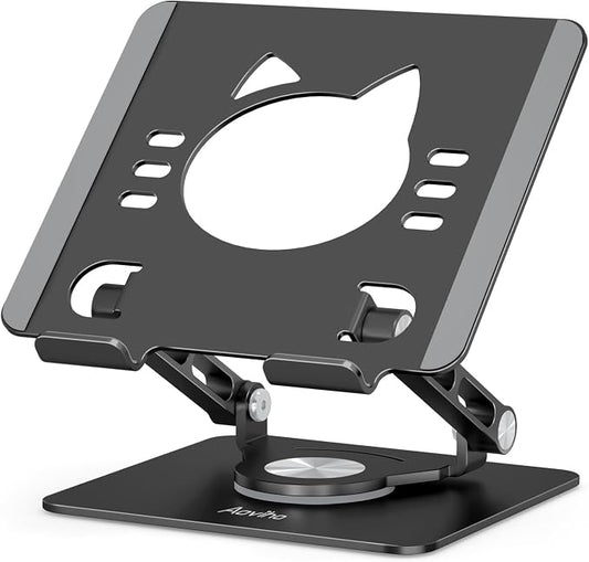 Tablet Stand 360° Rotating Aluminum Holder, Adjustable, Portable and Foldable by Aoviho