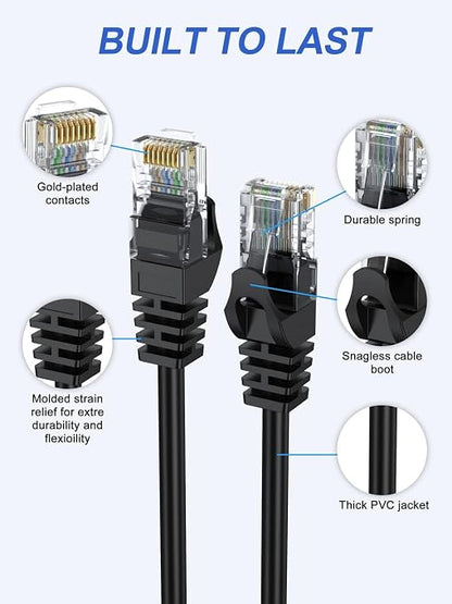 Cat 6 Ethernet Cable 1FT 5-Pack, Short Patch Cable 1 Foot Cord 10Gbps - Image 3
