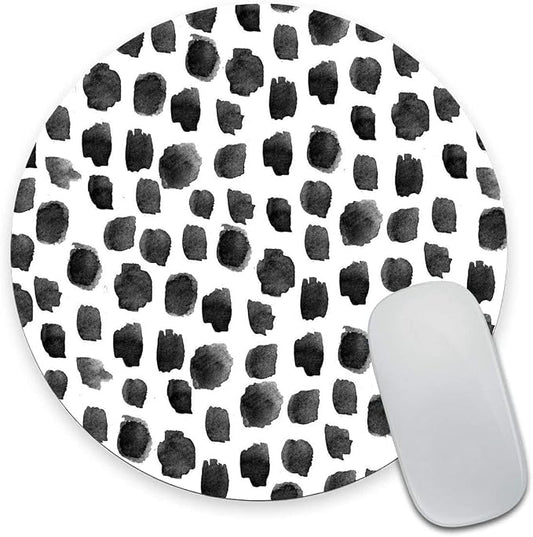 Round Mouse Pad, Polka Dot Print Premium-Textured Mouse Mat, Small Non-Slip by Armanza