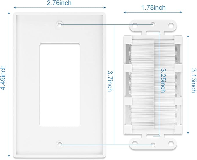 Iwillink Brush Wall Plate, Cable Pass Through Insert - Image 3