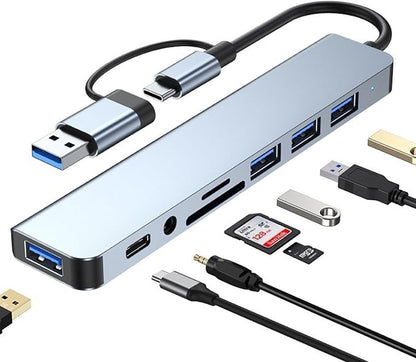 USB C Hub USB Hub 3.0, VIENON Aluminum 8 in 1 USB Extender by vienon