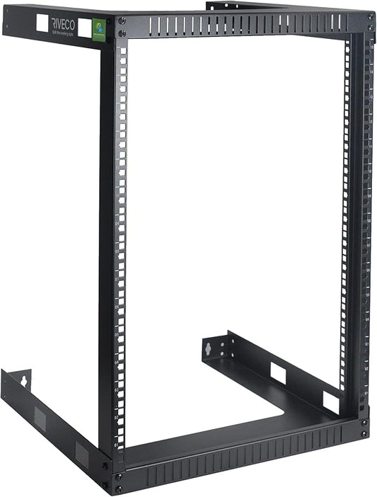 RIVECO 15U Cabinet 19" Wall Mount Shelf Network Rack – 17.7" Deep 2 Post Open by RIVECO