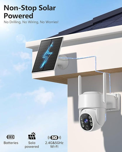 2K Security Camera System, 5GHz&2.4GHz WiFi Solar Wireless Cameras - Image 2