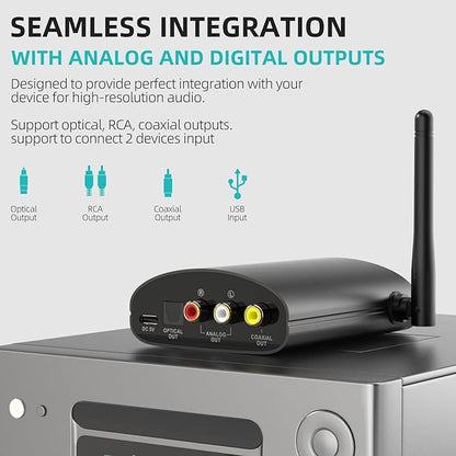 1Mii DS500 LDAC Bluetooth Hifi Receiver, Long Range Bluetooth 5.1 Audio Adapter - Image 4