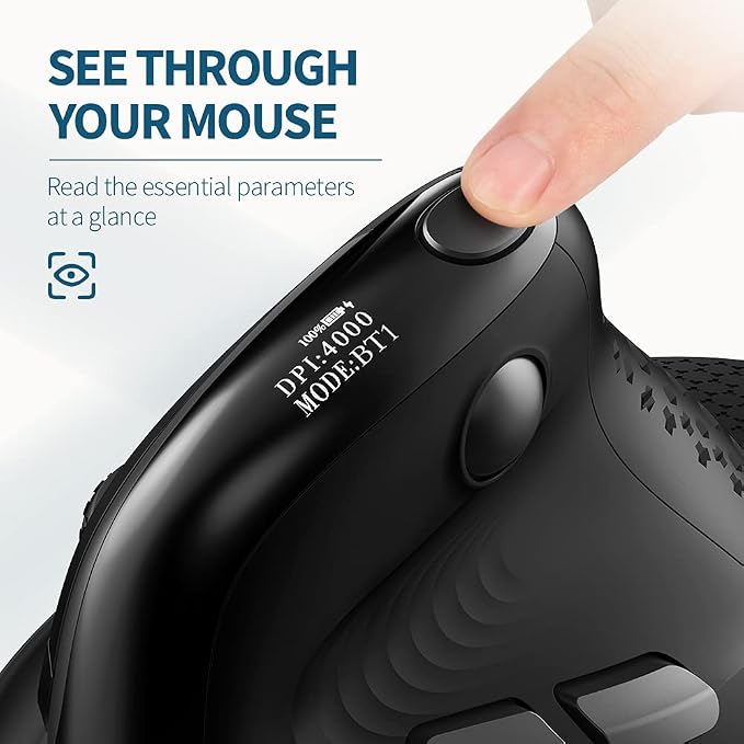 DeLUX Seeker Wireless Ergonomic Vertical Mouse - Image 2