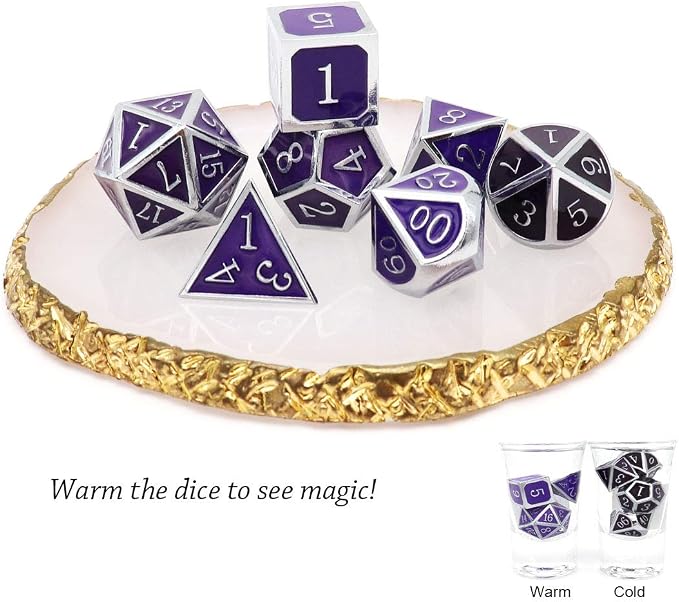 Haxtec Color Changing ByTemperature Metal DND Dice Set Polyhedral D&D Dice - Image 5