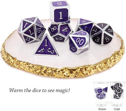 Haxtec Color Changing ByTemperature Metal DND Dice Set Polyhedral D&D Dice - Image 5