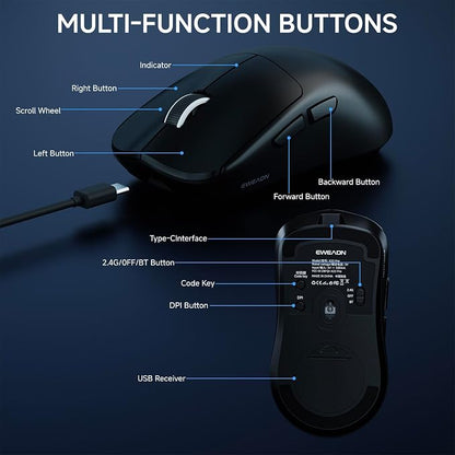 EWEADN X23Pro Wireless Gaming Mouse, 49g Lightweight Mouse, PAW3311 Sensor - Image 7