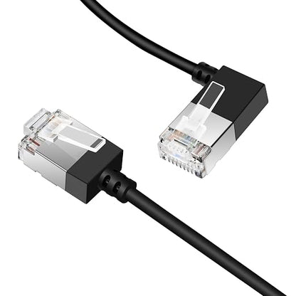 Ultra Slim 90° Degree Cat 6A Ethernet Cable Left Angled 25 Feet 2Pack, 10Gbps - Image 2