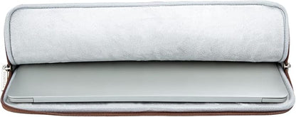 RAINYEAR 16 Inch Laptop Sleeve PU Suede Leather Case Protective Padded Zipper - Image 6