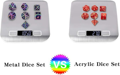 Purple Metal Dice Set D&D, DNDND 7 Die Enamel Polyhedral DND Dice Set - Image 7