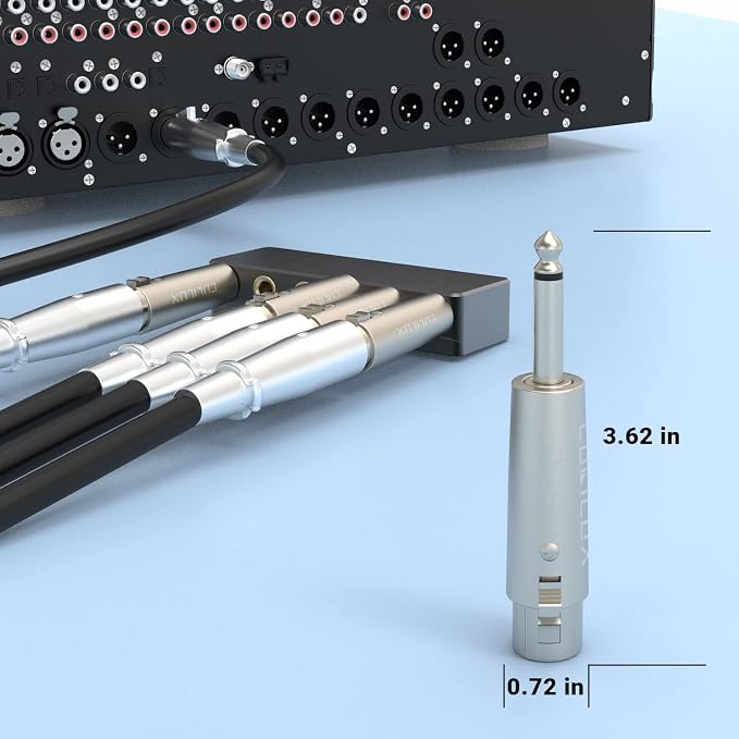 Cubilux Unbalance XLR Female to 1/4” TS Male Converter, XLR to 6.35mm TS Mono - Image 5