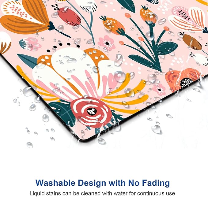 Pink Cute Flower Mouse Pad, Floarl Mouse Pad Custom Design, Square Waterproof - Image 5