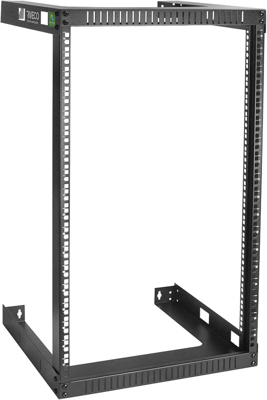 RIVECO 18U 19" Wall Mount Server Rack – 17.7" Deep 2 Post Open Frame Cabinet by RIVECO