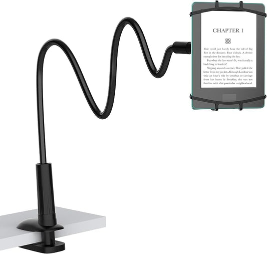 Gooseneck Kindle Holder for Reading in Bed, 360° Adjustable Cell Phone Stand by NUSICAN