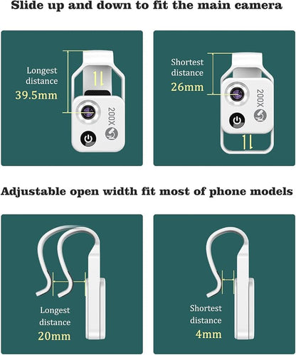 Phone Microscope with CPL Lens/LED Light, 200X Pocket Microscope with Universal - Image 5