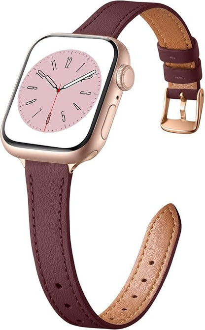 Charlam Slim Leather Band Compatible by Charlam