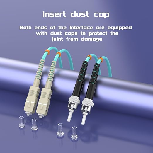 Fiber Patch Cable OM3 SC/UPC to ST/UPC 32ft/10meters, 10Gb/Gigabit MultiMode - Image 6