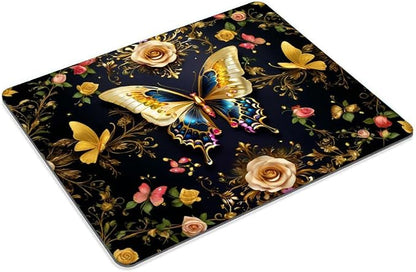 Black Gold Butterfly Mouse pad Customized Mousepad Non-Slip Rubber Base Mouse - Image 2