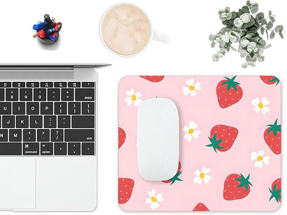 Mouse Pad, Cute Daisy Pink Strawberry Mouse Pads - Image 6