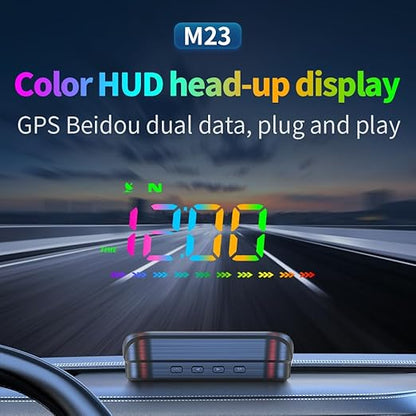 Heads Up Display M23 Color, GPS Digital Speedometer MPH - Image 2