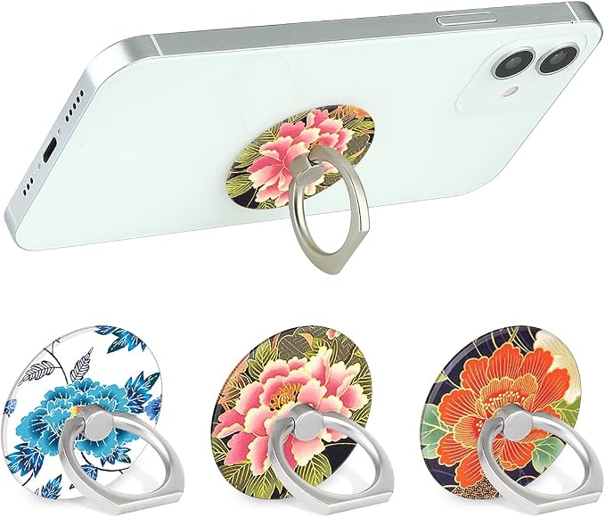 Bonoma Phone Ring Holder, 3 Pack Universal Finger Ring Stand Grip Kickstand Ring - Image 3