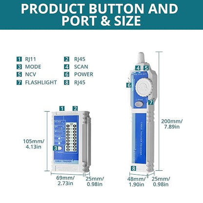 Network Cable Tester NCV for CAT5 CAT6 CAT7 CAT8, Ethernet Wire Tracker for - Image 6