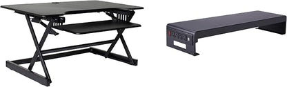 Rocelco 40" Large Height Adjustable Standing Desk Converter by Rocelco