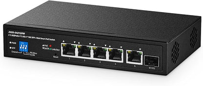 6 Port 2.5G PoE Managed Switch, 10G SFP+ Slot, IEEE802.3af/at 100W, Support by Binardat