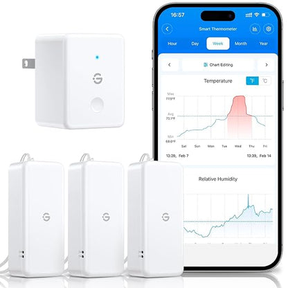 GoveeLife 2.0 WiFi Hygrometer Thermometer 3 Pack, Smart Humidity Temperature by GoveeLife