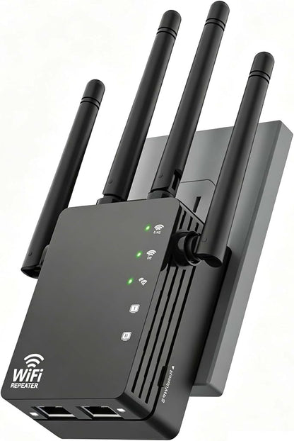 WiFi Extender 1200Mbps, Long Range WiFi Booster up to 12880 Sq Ft, 105 Devices by GEYILO