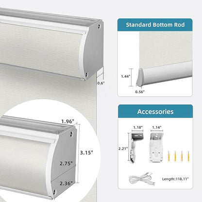 SmartWings 70% Light Filtering Motorized Roller Shades Work - Image 5