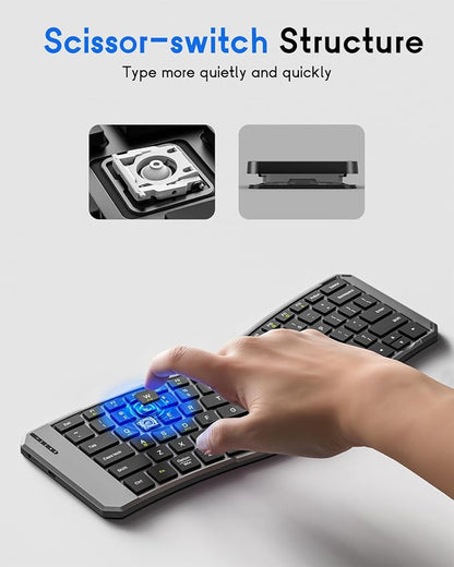 MoKo Ergonomic Foldable Keyboard, Split Portable Folding Bluetooth Keyboard - Image 6